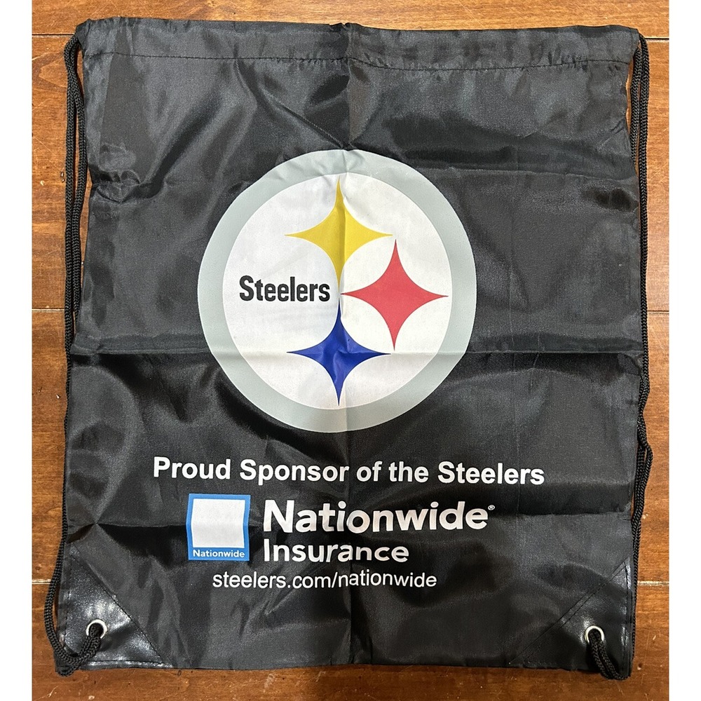 Pittsburgh Steelers Promotional Back Pack Sack Drawstring Gym Bag Tote Backpack